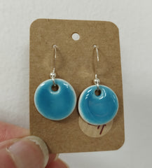 Ceramic colourful drop earrings (burgundy or turquoise)