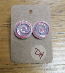 Ceramic swirl stud earrings - different colours available