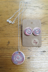 Ceramic swirl necklace - different colours available