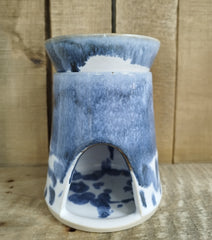 Ceramic wax melt/oil burner - blue coastal glaze