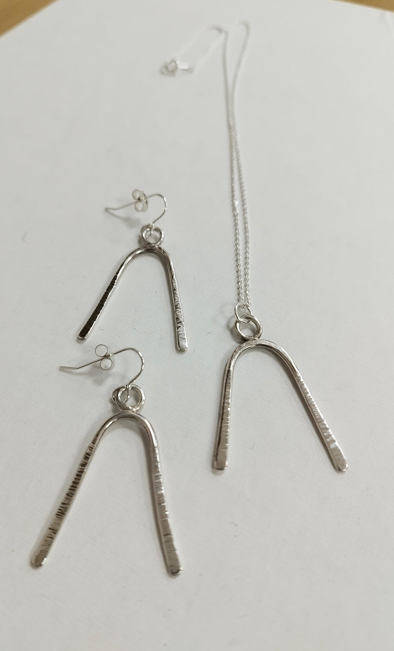 Sterling Silver wishbone pendant