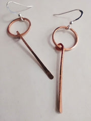 Copper hoop with dangle earrings
