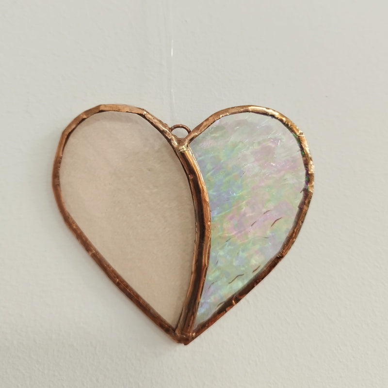 Stained glass hanging heart - different colours available