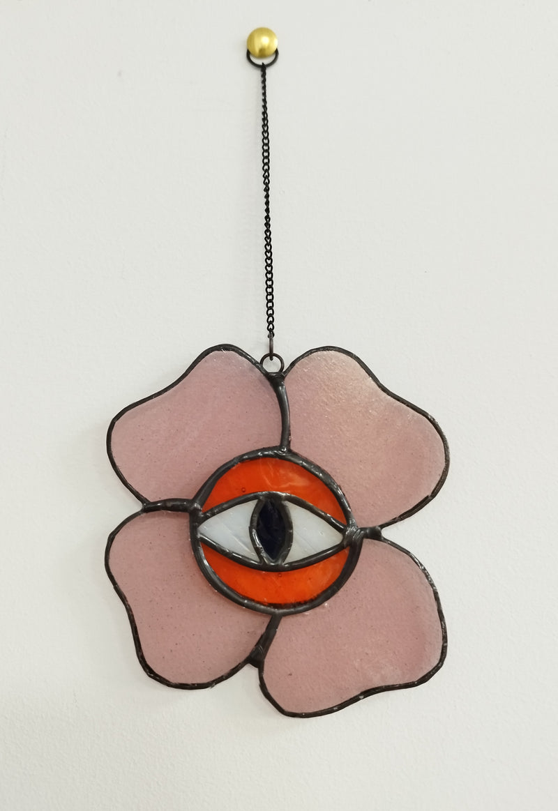 Magic eye flower stained glass hanging art