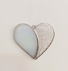 Stained glass hanging heart - different colours available