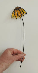 Stained glass flower plant stake - different colours available