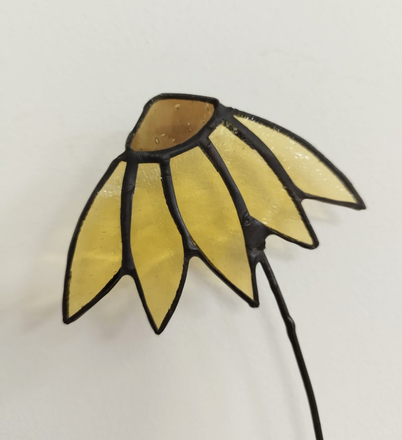 Stained glass flower plant stake - different colours available