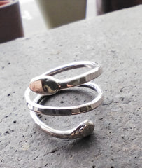 Sterling silver snake wrap ring