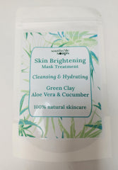 Skin brightening mask treatment - Green Clay, Aloe Vera & Cucumber (cleansing & hydrating)