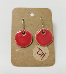 Ceramic colourful drop earrings (blue or red)