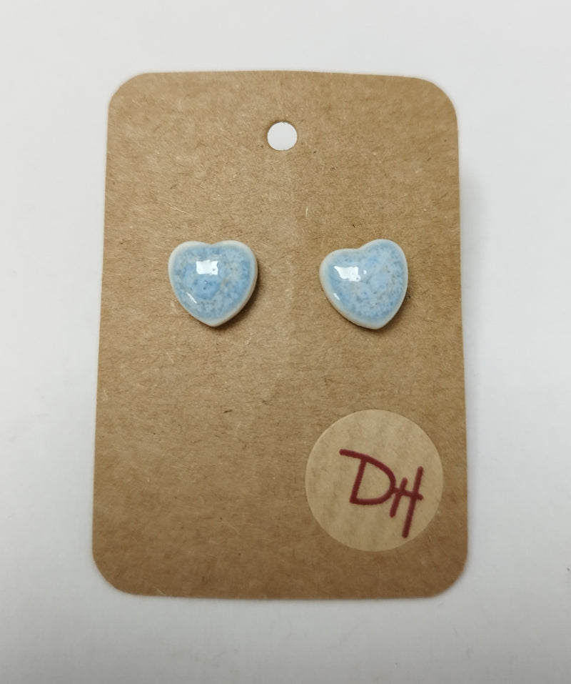 Ceramic heart stud earrings (different colours available)