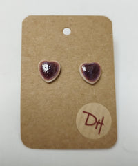 Ceramic heart stud earrings (different colours available)