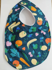 Traditional style bib - fruit & vegetables print