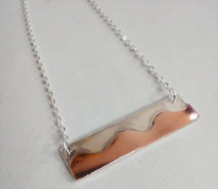 Sterling Silver & copper waves pendant