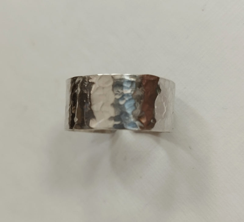 Sterling silver hammered open ring