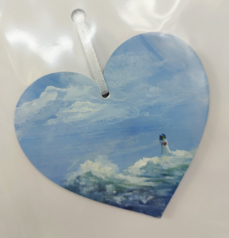 Hand painted heart keepsake card