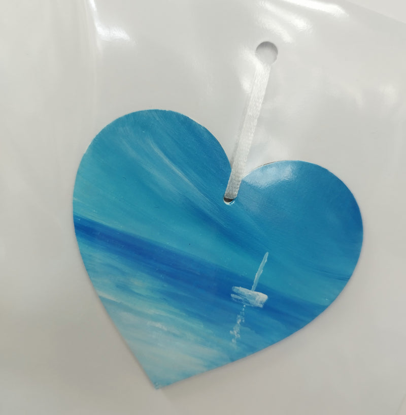 Hand painted heart keepsake card