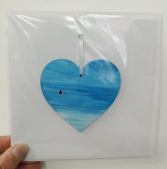 Hand painted heart keepsake card