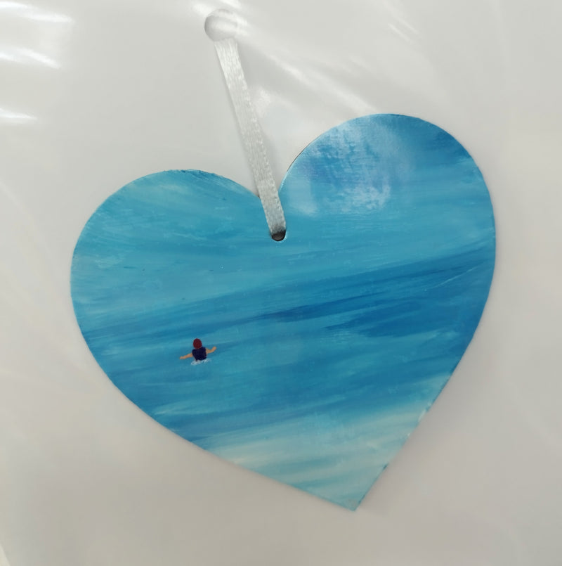 Hand painted heart keepsake card