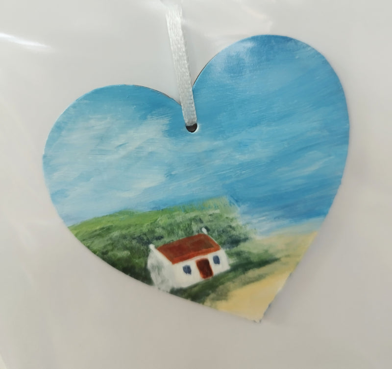 Hand painted heart keepsake card