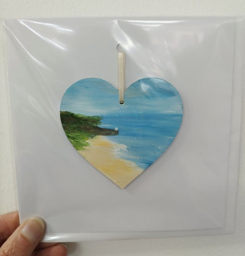 Hand painted heart keepsake card