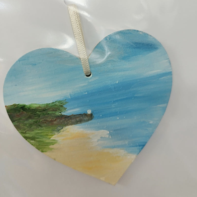 Hand painted heart keepsake card