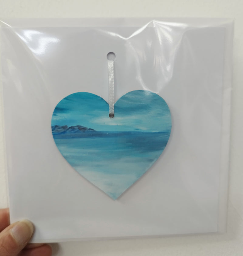 Hand painted heart keepsake card