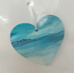 Hand painted heart keepsake card