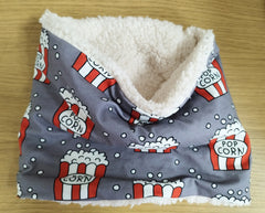 Kid's neck warmer/snood (4-11 years) - popcorn print