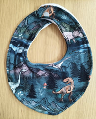 Dribble style bib - dinosaur print