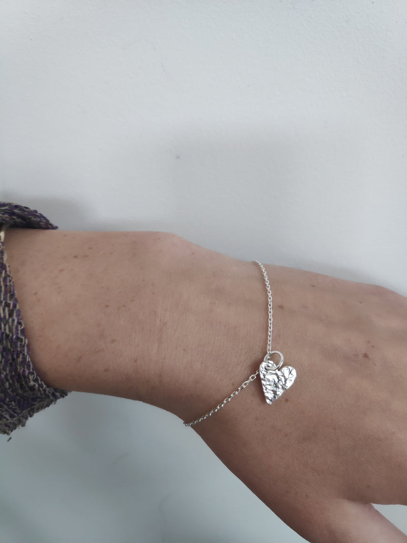 Sterling silver love heart bracelet