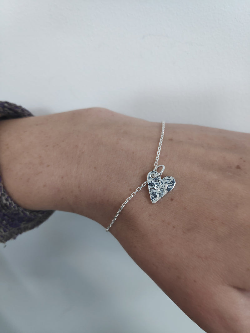 Sterling silver love heart bracelet