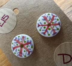 Ceramic snowflake studs