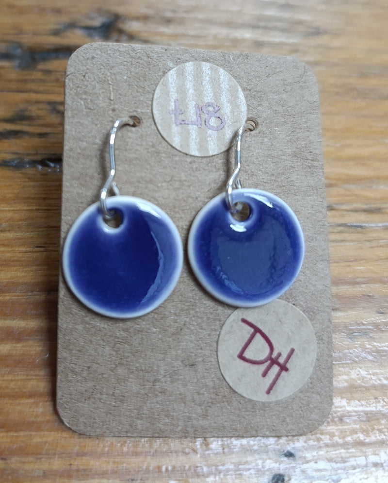 Ceramic colourful drop earrings (blue or red)