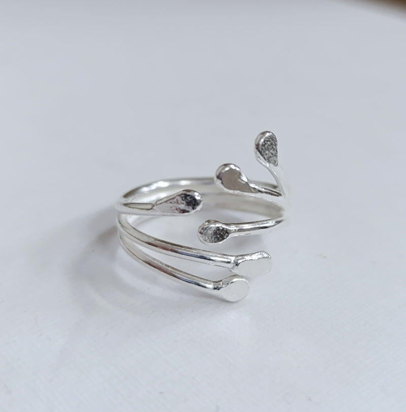 Sterling Silver 'roots' wrap ring