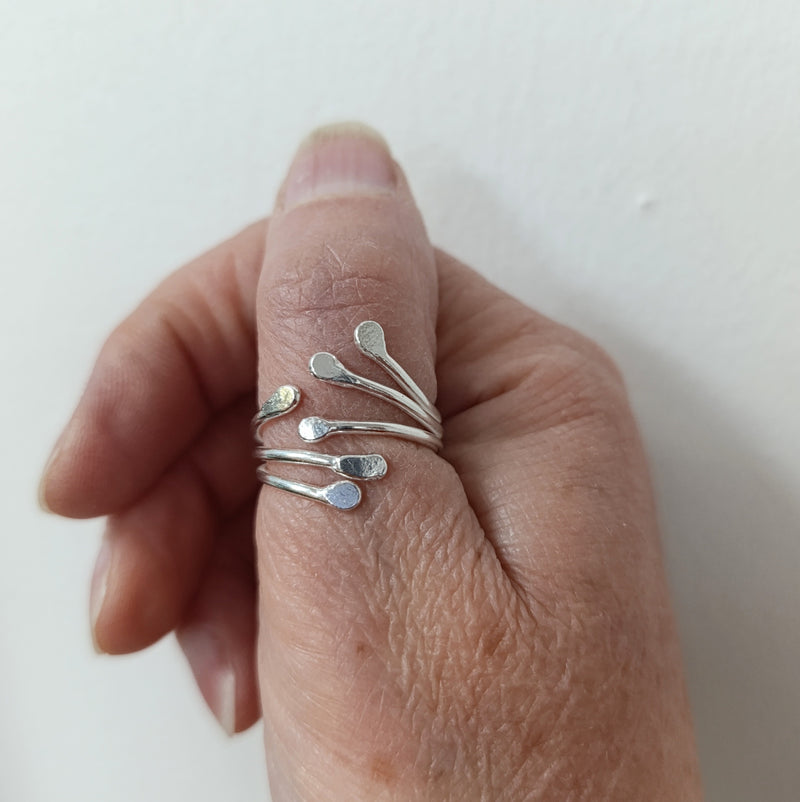 Sterling Silver 'roots' wrap ring