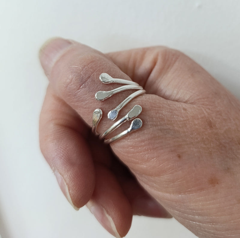 Sterling Silver 'roots' wrap ring