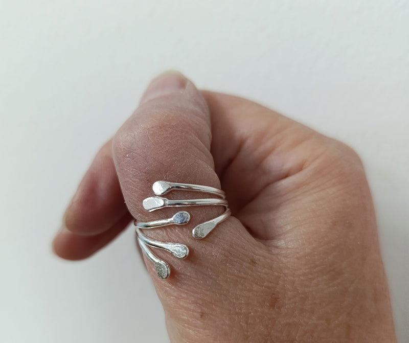 Sterling Silver 'roots' wrap ring