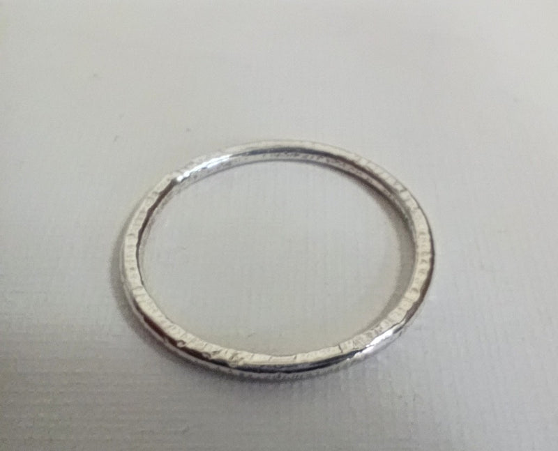 Sterling Silver simple hammered ring