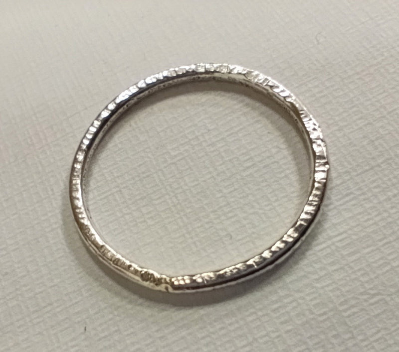 Sterling Silver simple hammered ring