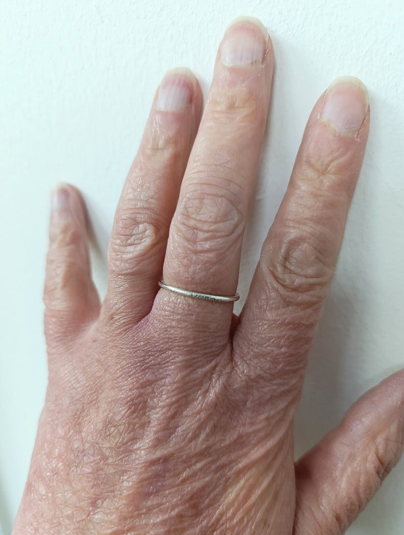 Sterling Silver simple hammered ring