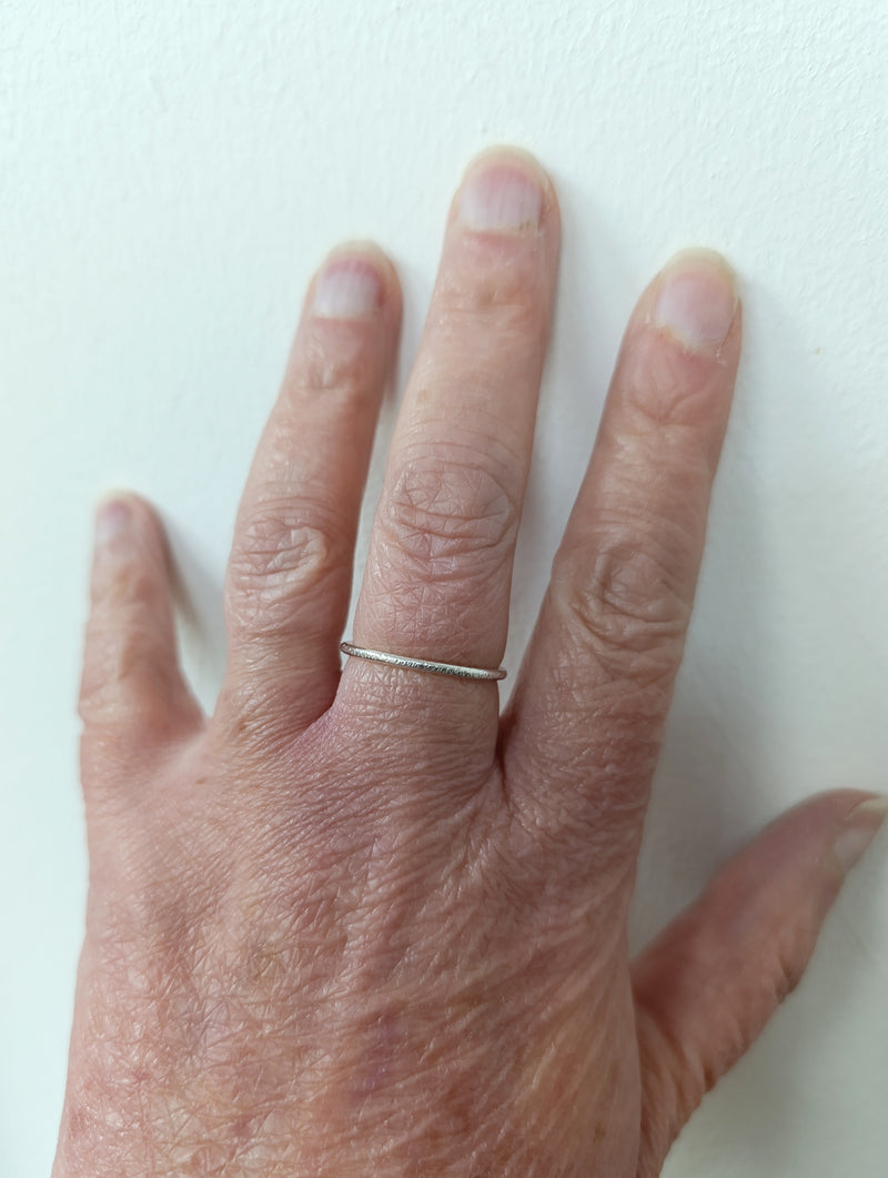 Sterling Silver simple hammered ring