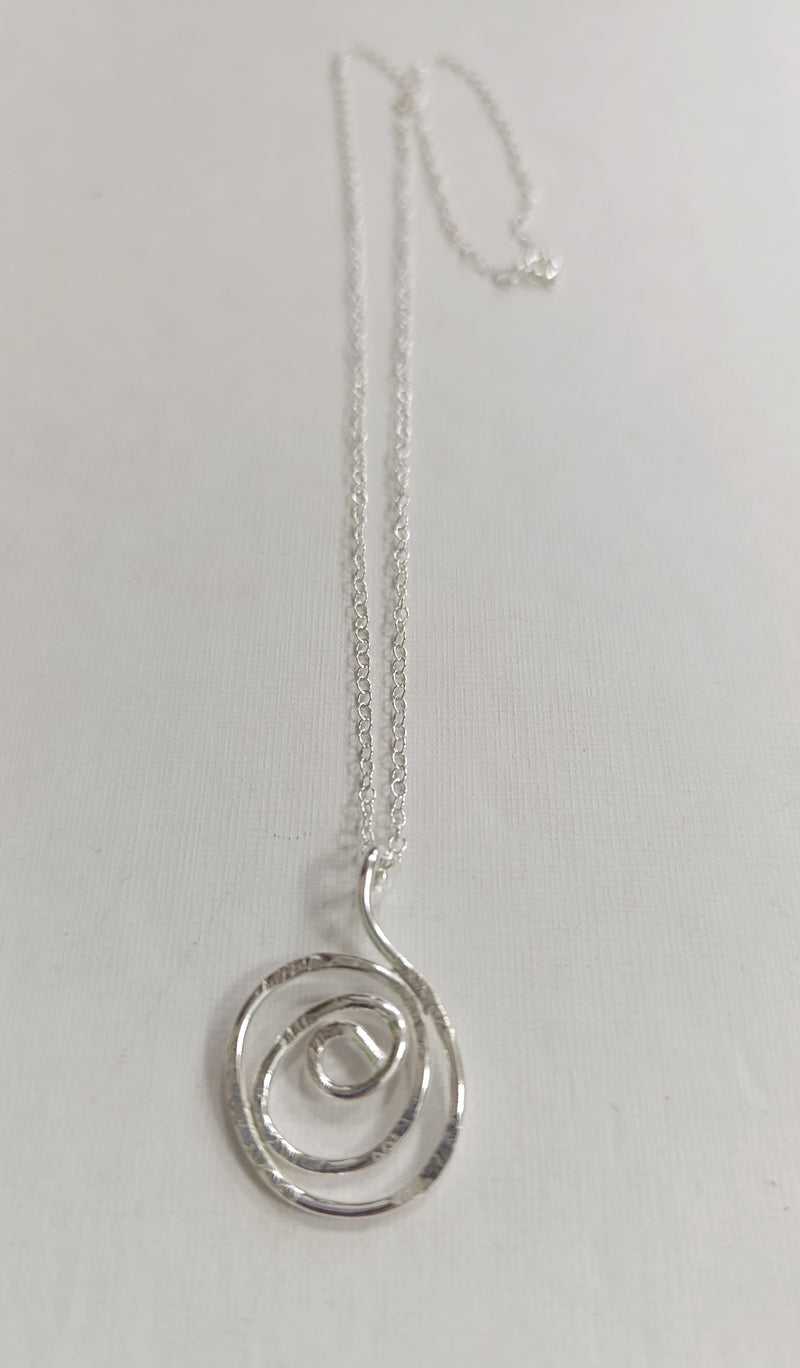 Sterling Silver abstract swirl pendant