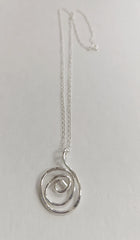 Sterling Silver abstract swirl pendant