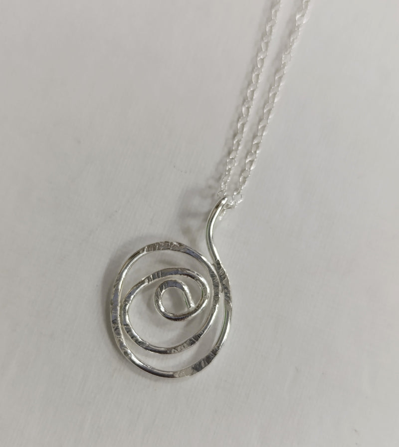 Sterling Silver abstract swirl pendant