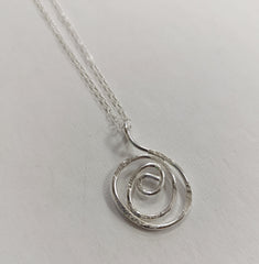 Sterling Silver abstract swirl pendant