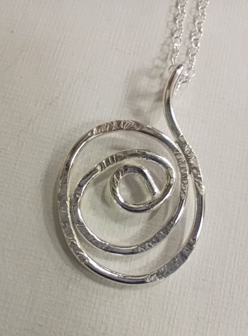 Sterling Silver abstract swirl pendant