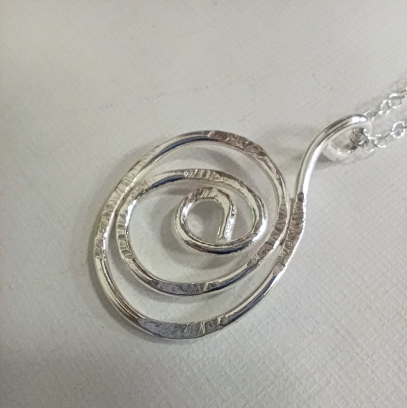 Sterling Silver abstract swirl pendant