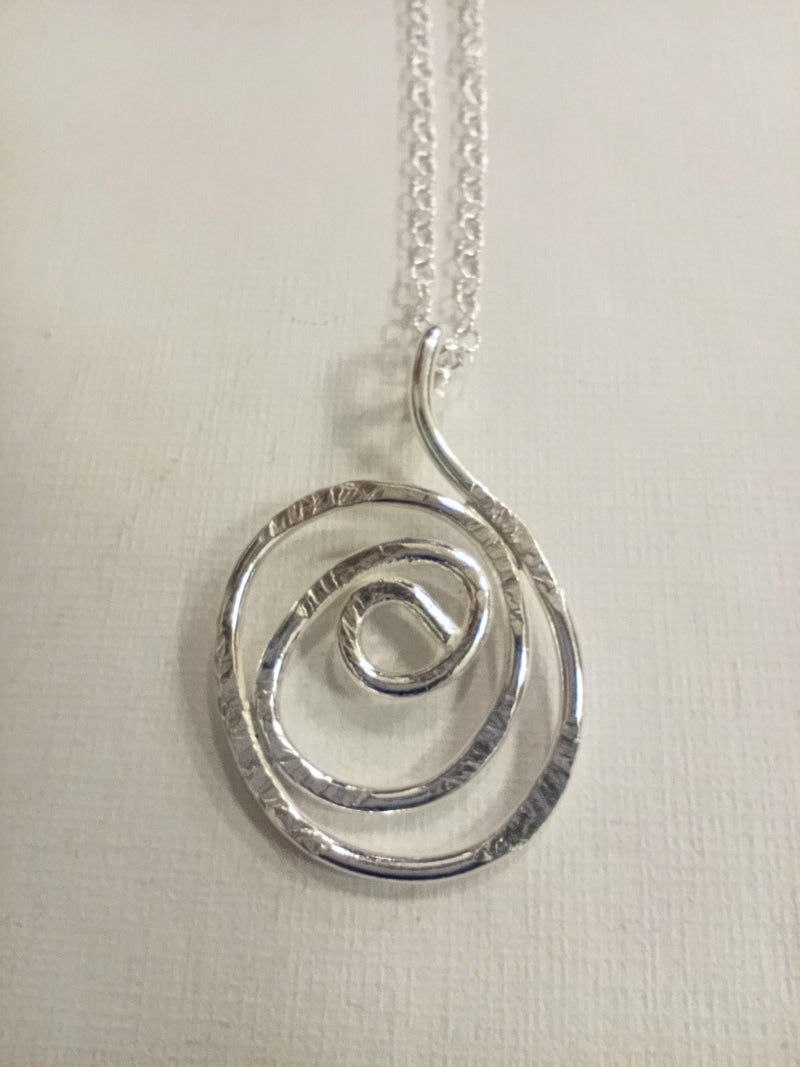 Sterling Silver abstract swirl pendant