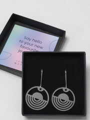 Sunrise circle drop earrings